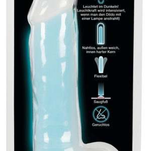 Glow in the Dark - svítící dildo s varlaty a přísavkou