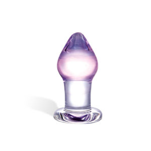 GLAS Amethyst Rain - skleněné anální dildo (transparentní fialová)