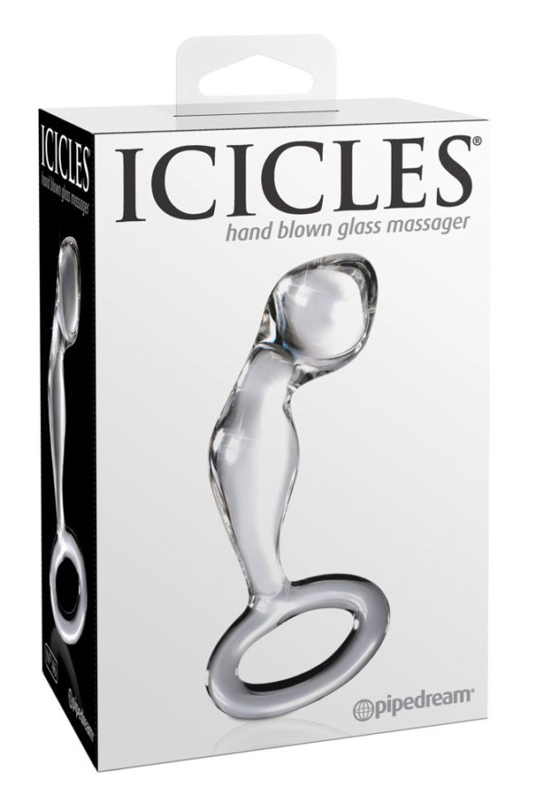 Icicles No. 46 - acorn glass with dildo grip ring (pink)