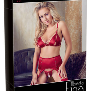 Abierta Fina - glitter chain lingerie set (red)