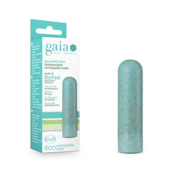 Gaia Eco Rechargeable Bullet Vibrator - Blue