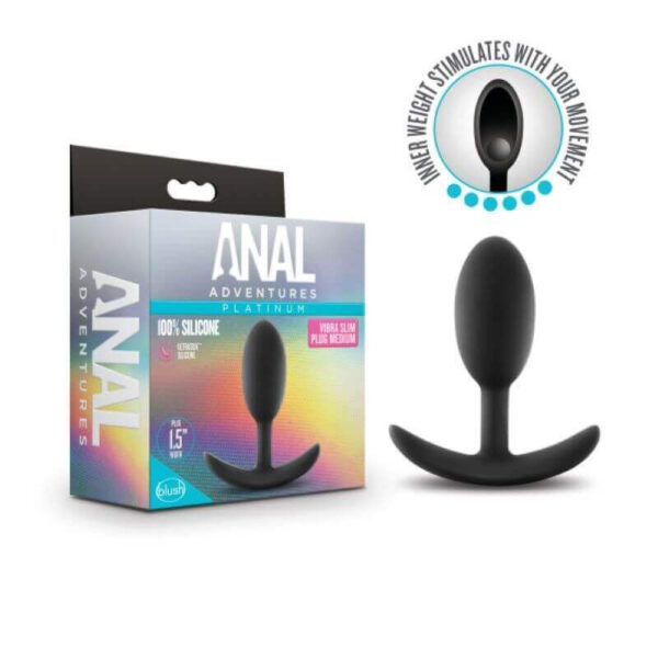 Anal Adventures Platinum - Silicone Vibra Slim Plug -Medium