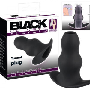 Black Velvet Tunnel - duté anální dildo (černé)