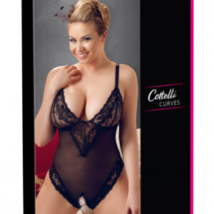 Cottelli Plus Size - krajkové body (černé)