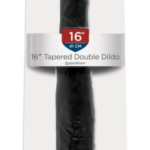 King Cock 16 Tapered - lifelike double dildo (41cm) - black