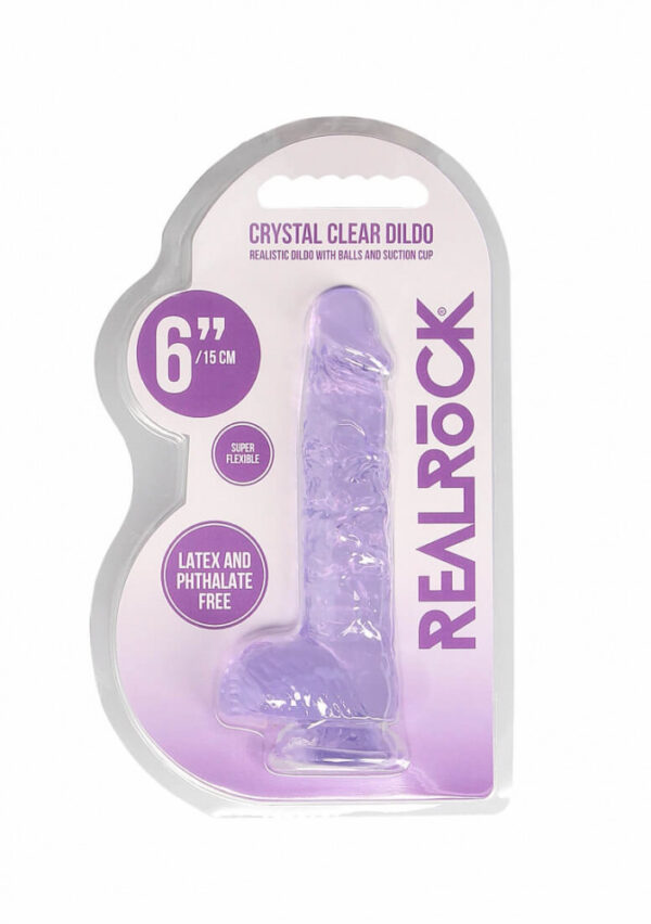 6 Realistic Dildo With Balls - Purple"