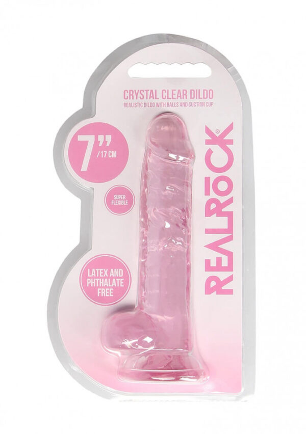 7 Realistic Dildo With Balls - Pink"