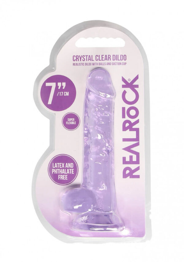 7 Realistic Dildo With Balls - Purple"