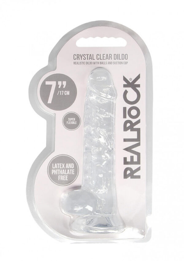 7 Realistic Dildo With Balls - Transparent"