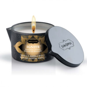 KamaSutra Ignite Tahitian Vanilla Sandalwood - veganská masážní svíčka (vanilka-santálové dřevo) - 170g