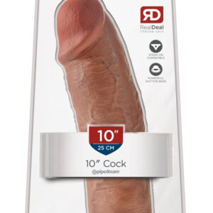 King Cock 10 - large suction dildo (25cm) - dark natural