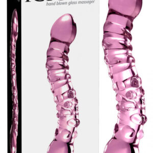 Pipedream Icicles No. 55 - dvojité skleněné dildo na bod G (růžové)