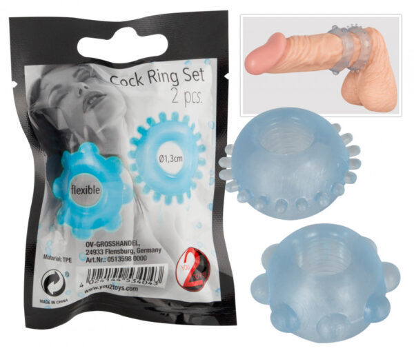 YOU2TOYS Cock Ring Set - kroužky na penis (2 dílná souprava)