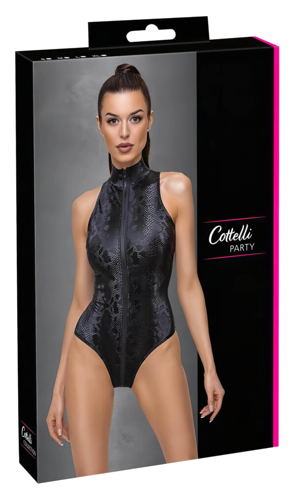 Cottelli Party - černé body s hadím vzorem - M