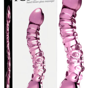 Icicles No. 55 - oboustranné skleněné dildo na G-bod (růžové)