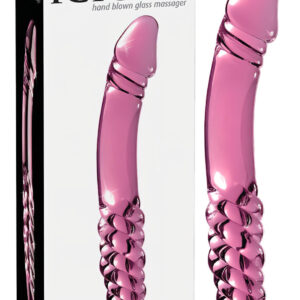 Icicles No. 57 - oboustranný skleněný dildo ve tvaru penisu (růžový)
