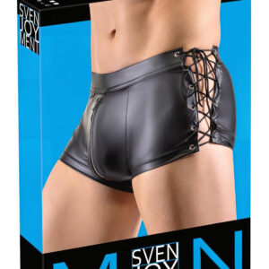 Svenjoyment - matné boxerky se šněrováním na boku (černé) - M